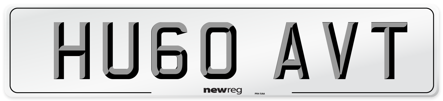 HU60 AVT Number Plate from New Reg